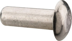 RivetKing - 1/8" Body Diam, Universal Uncoated Aluminum Solid Rivet - 3/8" Length Under Head, Grade 1100F - Exact Tooling