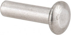 RivetKing - 1/8" Body Diam, Universal Uncoated Aluminum Solid Rivet - 1/2" Length Under Head, Grade 1100F - Exact Tooling