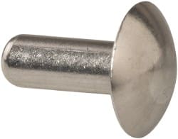 RivetKing - 3/16" Body Diam, Universal Uncoated Aluminum Solid Rivet - 1/2" Length Under Head, Grade 1100F - Exact Tooling
