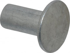 RivetKing - 1/4" Body Diam, Universal Uncoated Aluminum Solid Rivet - 1/2" Length Under Head, Grade 1100F - Exact Tooling