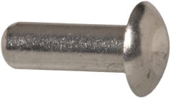 RivetKing - 1/4" Body Diam, Universal Uncoated Aluminum Solid Rivet - 3/4" Length Under Head, Grade 1100F - Exact Tooling