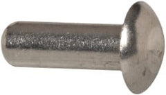 RivetKing - 1/4" Body Diam, Universal Uncoated Aluminum Solid Rivet - 3/4" Length Under Head, Grade 1100F - Exact Tooling