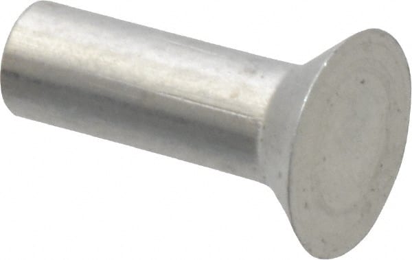 RivetKing - 1/8" Body Diam, Countersunk Uncoated Aluminum Solid Rivet - 3/8" Length Under Head, Grade 1100F, 90° Countersunk Head Angle - Exact Tooling