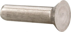 RivetKing - 1/8" Body Diam, Countersunk Uncoated Aluminum Solid Rivet - 1/2" Length Under Head, Grade 1100F, 78° Countersunk Head Angle - Exact Tooling