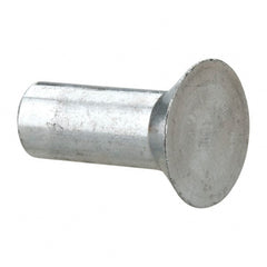 RivetKing - 3/16" Body Diam, Countersunk Uncoated Aluminum Solid Rivet - 1/2" Length Under Head, Grade 1100F, 78° Countersunk Head Angle - Exact Tooling