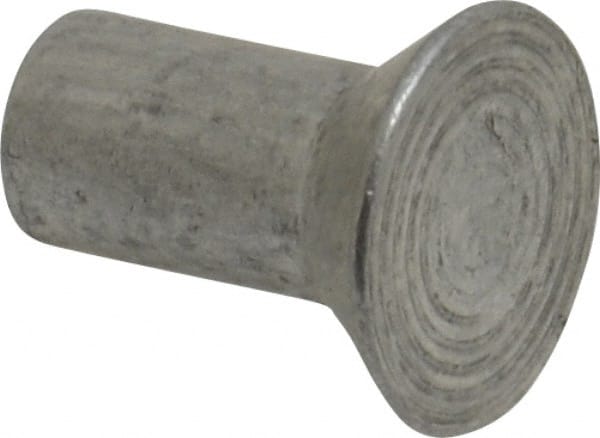 RivetKing - 1/4" Body Diam, Countersunk Uncoated Aluminum Solid Rivet - 1/2" Length Under Head, Grade 1100F, 78° Countersunk Head Angle - Exact Tooling