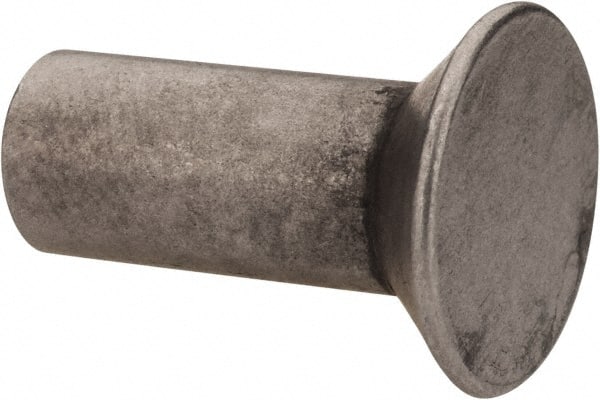 RivetKing - 1/4" Body Diam, Countersunk Uncoated Steel Solid Rivet - 5/8" Length Under Head, 90° Countersunk Head Angle - Exact Tooling