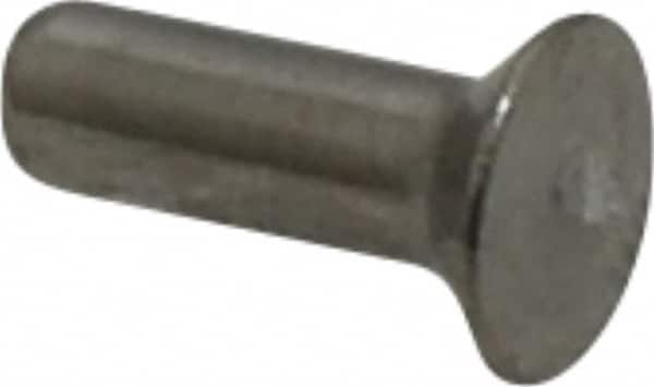 RivetKing - 1/8" Body Diam, Countersunk Uncoated Stainless Steel Solid Rivet - 3/8" Length Under Head, Grade 18-8, 90° Countersunk Head Angle - Exact Tooling