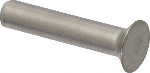RivetKing - 1/8" Body Diam, Countersunk Uncoated Stainless Steel Solid Rivet - 5/8" Length Under Head, Grade 18-8, 90° Countersunk Head Angle - Exact Tooling