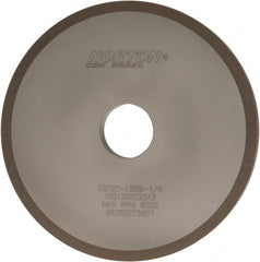 Norton - 6" Diam x 1-1/4" Hole x 1/2" Thick, 120 Grit Surface Grinding Wheel - CBN, Type 1A1, Fine Grade, Resinoid Bond - Exact Tooling