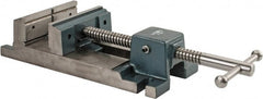Wilton - 6-3/4" Jaw Opening Capacity x 2-1/8" Throat Depth, Horizontal Drill Press Vise - 6" Wide x 2-1/8" High Jaw, Stationary Base, Rapid Action, 17.1" OAL x 4.3" Overall Height, Cast Iron - Exact Tooling