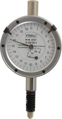 Fowler - 1/8" Range, 0-20-0 Dial Reading, 0.0005" Graduation Dial Drop Indicator - Revolution Counter - Exact Tooling