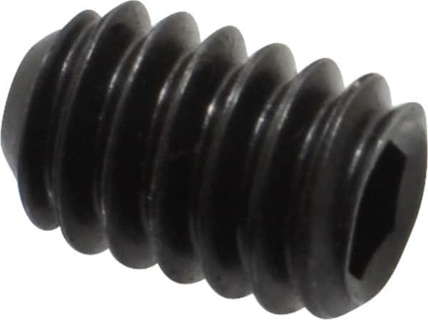 Holo-Krome - 1/4-20 UNC, 3/8" OAL, Cup Point Set Screw - Grade 8 Alloy Steel, 1/8" Key - Exact Tooling