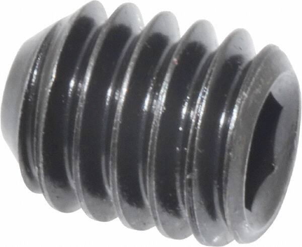 Holo-Krome - 5/16-18 UNC, 3/8" OAL, Cup Point Set Screw - Grade 8 Alloy Steel, 5/32" Key - Exact Tooling