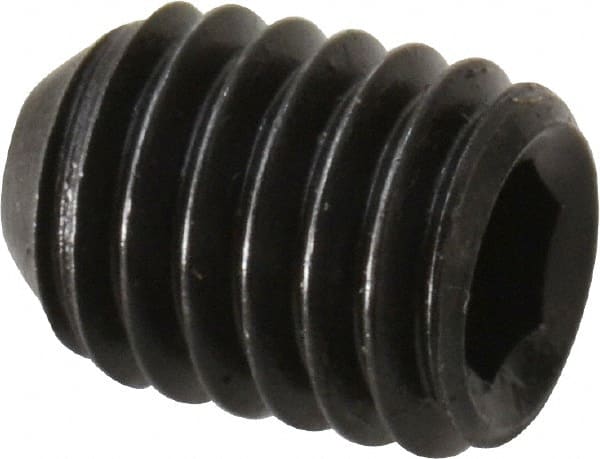 Holo-Krome - #10-32 UNF, 1/4" OAL, Cup Point Set Screw - Grade 8 Alloy Steel, 3/32" Key - Exact Tooling