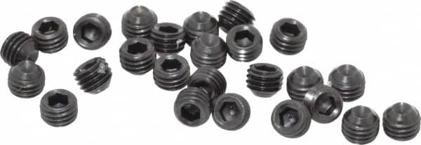 Holo-Krome - 1/4-28 UNF, 3/16" OAL, Cup Point Set Screw - Grade 8 Alloy Steel, 1/8" Key - Exact Tooling