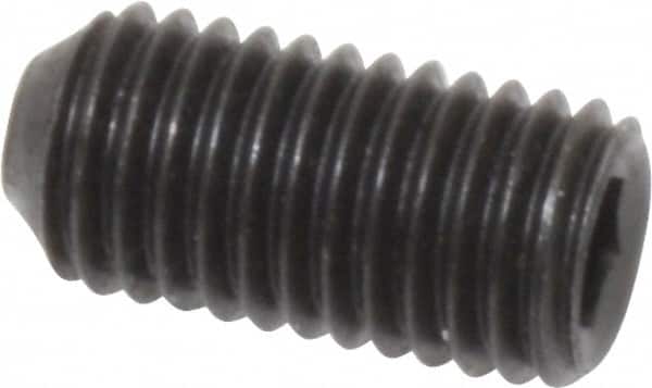 Holo-Krome - 1/4-28 UNF, 1/2" OAL, Cup Point Set Screw - Grade 8 Alloy Steel, 1/8" Key - Exact Tooling