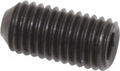 Holo-Krome - 1/4-28 UNF, 1/2" OAL, Cup Point Set Screw - Grade 8 Alloy Steel, 1/8" Key - Exact Tooling