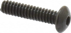 Holo-Krome - #4-40 UNC Hex Socket Drive, Button Screw - Alloy Steel, Black Oxide Finish, Fully Threaded, 1/2" Length Under Head - Exact Tooling