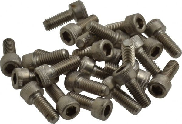 Holo-Krome - #10-32 UNF Hex Socket Drive, Socket Cap Screw - Grade 18-8 Stainless Steel, Passivated Finish, Fully Threaded, 1/2" Length Under Head - Exact Tooling