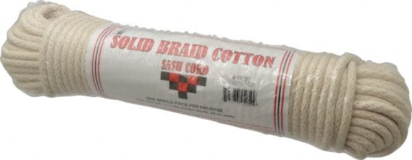 Made in USA - 100' Max Length Cotton Solid Braided Cotton Cord with Reinforced Core - Exact Tooling