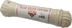 Made in USA - 100' Max Length Cotton Solid Braided Cotton Cord with Reinforced Core - Exact Tooling