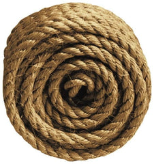 Value Collection - 100' Max Length Sisal Twisted Rope - 1/4" Diam, 48 Lb Capacity - Exact Tooling