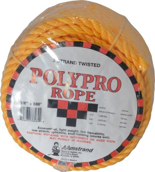 Value Collection - 100' Max Length Polypropylene Coilettes - 3/8" Diam, 2,240 Lb Capacity - Exact Tooling