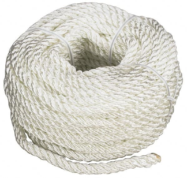 Value Collection - 100' Max Length Nylon Twisted Rope - 3/8" Diam, 278 Lb Capacity - Exact Tooling