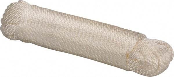 Value Collection - 50' Max Length Nylon Braided Cord - 1/4" Diam, 1,250 Lb Capacity - Exact Tooling