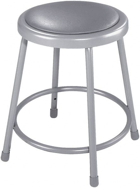 NPS - 18 Inch High, Stationary Fixed Height Stool - 14 Inch Deep x 14 Inch Wide, Vinyl Seat, Grey - Exact Tooling