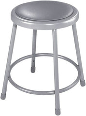 NPS - 18 Inch High, Stationary Fixed Height Stool - 14 Inch Deep x 14 Inch Wide, Vinyl Seat, Grey - Exact Tooling