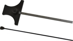 SPI - 0 to 6 Inch Rule Measurement Range, 30 to 60° Angle Measurement Range, Hardened Steel (Head); Stainless Steel (Rule) Depth and Angle Gage - 60° Angle Graduation, 2-1/2 Inch Long Base, 7/32 Inch Wide Rule, 1/64; 1/32 Inch Rule Graduation - Exact Tooling