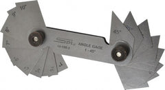 SPI - 20 Piece Spring Steel Angle Gage Set - 1 to 45° Primary Angle - Exact Tooling