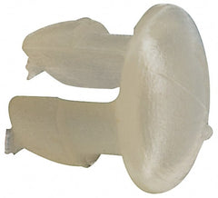 Made in USA - 0.12" Hole Diam, 0.19" OAL, Split Shank, Nylon Panel Rivet - 0.135" Length Under Head, 0.075" Material Thickness, 3/16" Head Diam - Exact Tooling