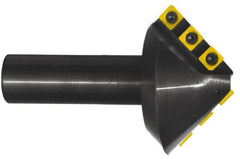 Cutting Tool Technologies - 82° Included Angle, 2.82" Max Cut Diam, 2.82mm Body Diam, 1" Shank Diam, Indexable Countersink - 1.32" LOC, 6 Square Inserts, SNMG 322 Insert Style, Negative Rake, Series NLC - Exact Tooling