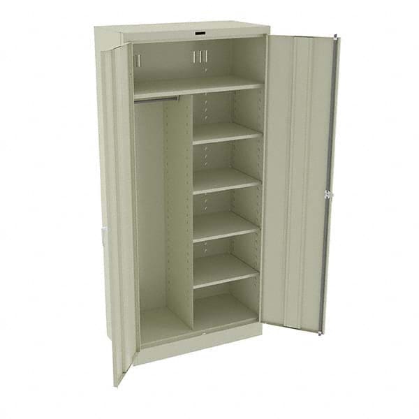 Tennsco - 6 Shelf Combination Storage Cabinet - Steel, 36" Wide x 18" Deep x 78" High, Putty - Exact Tooling