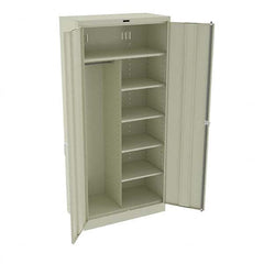 Tennsco - 6 Shelf Combination Storage Cabinet - Steel, 36" Wide x 18" Deep x 78" High, Putty - Exact Tooling