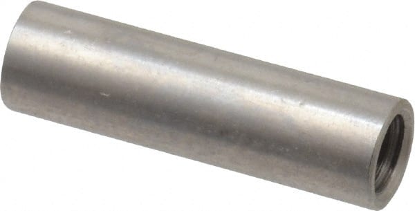 Electro Hardware - #10-32, 7/8" OAL, Stainless Steel Round Fully Threaded Female Circuit Board Standoffs - 1" Thread Depth, 7/8" Body Length, Bright Finish - Exact Tooling
