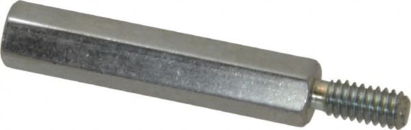 Electro Hardware - #8-32, 1-5/8" OAL, 1/4" Across Flats, Steel Hex Male/Female Circuit Board Standoffs - 7/16" Thread Depth, 1-1/4" Body Length, Zinc-Plated Clear Chromate Finish - Exact Tooling