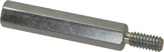 Electro Hardware - #8-32, 1-5/8" OAL, 1/4" Across Flats, Steel Hex Male/Female Circuit Board Standoffs - 7/16" Thread Depth, 1-1/4" Body Length, Zinc-Plated Clear Chromate Finish - Exact Tooling