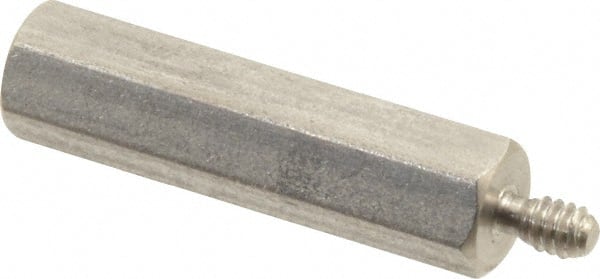 Electro Hardware - #4-40, 1-3/16" OAL, 1/4" Across Flats, Stainless Steel Hex Male/Female Circuit Board Standoffs - 1/4" Thread Depth, 1" Body Length, Bright Finish - Exact Tooling