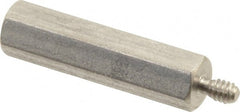 Electro Hardware - #4-40, 1-3/16" OAL, 1/4" Across Flats, Stainless Steel Hex Male/Female Circuit Board Standoffs - 1/4" Thread Depth, 1" Body Length, Bright Finish - Exact Tooling