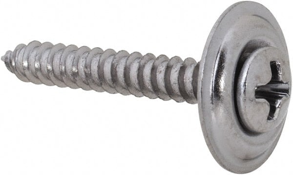 Value Collection - #6 Sems Oval Head Phillips Sheet Metal Screw - Steel, 1" OAL, Grade 2 - Exact Tooling