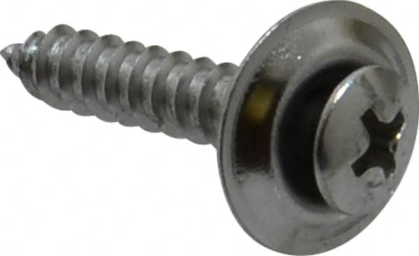 Value Collection - #10 Sems Oval Head Phillips Sheet Metal Screw - Steel, 1" OAL, Grade 2 - Exact Tooling