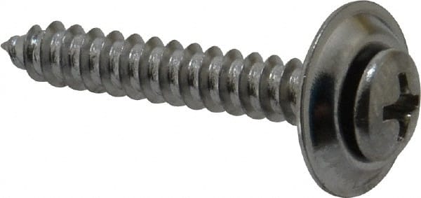 Value Collection - #10 Sems Oval Head Phillips Sheet Metal Screw - Steel, 1-1/4" OAL, Grade 2 - Exact Tooling