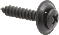 Value Collection - #10 Sems Oval Head Phillips Sheet Metal Screw - Steel, 1" OAL, Grade 2 - Exact Tooling