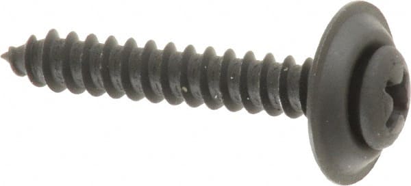 Value Collection - #10 Sems Oval Head Phillips Sheet Metal Screw - Steel, 1-1/4" OAL, Grade 2 - Exact Tooling