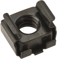 Value Collection - 1/4-20 Screw, 0.064 to 0.105" Thick, Spring Steel Cage Nut - 3/8" Center Edge, Black Phosphate Finish - Exact Tooling
