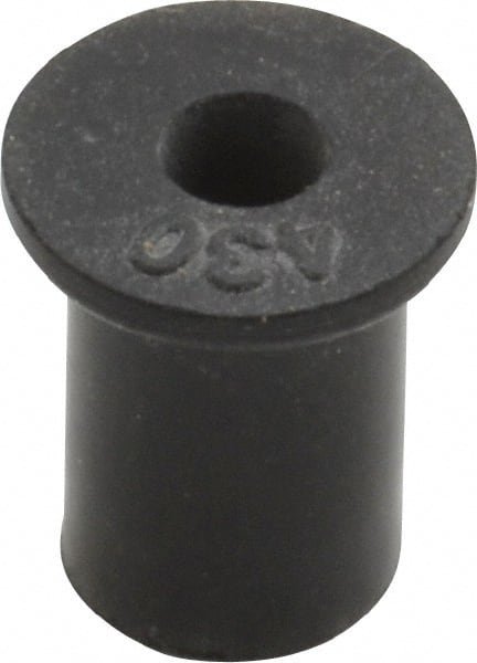 Au-Ve-Co Products - #6-32, 0.452" Diam x 0.062" Thick Flange, Rubber Insulated Rivet Nut - UNC Thread, Neoprene, 7/16" Long x 5/16" Body Diam, 1/2" OAL - Exact Tooling